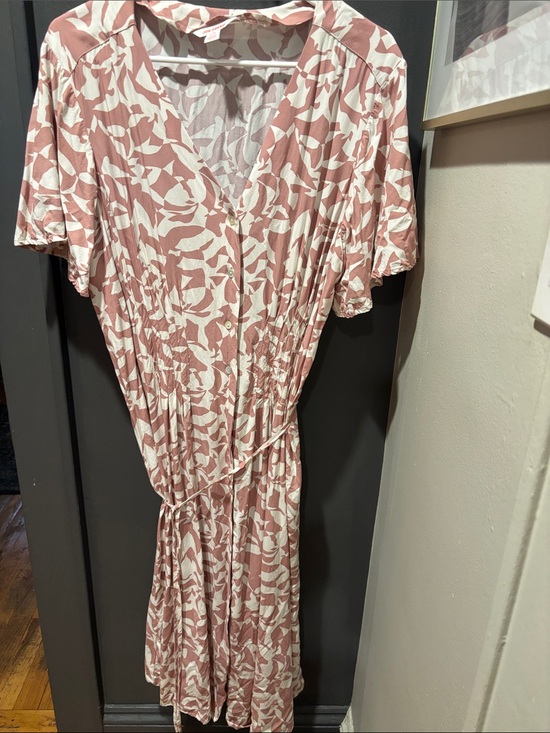 Joe Fresh Dresses & Skirts - Joe Fresh Pink & White Printed Midi Dress
